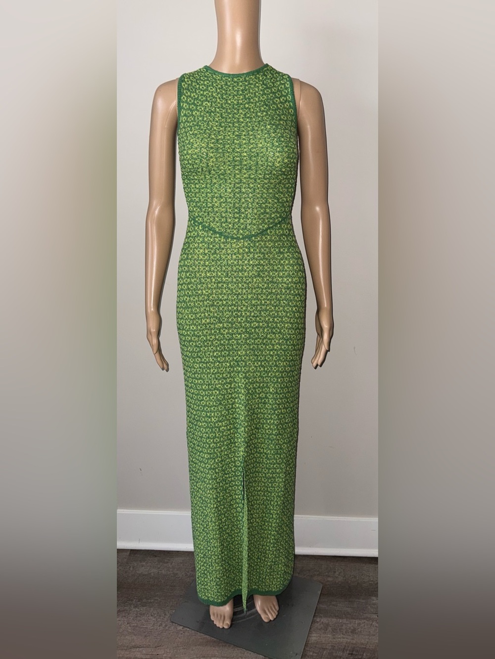 Free People Green Patterned Sleeveless Maxi Dress